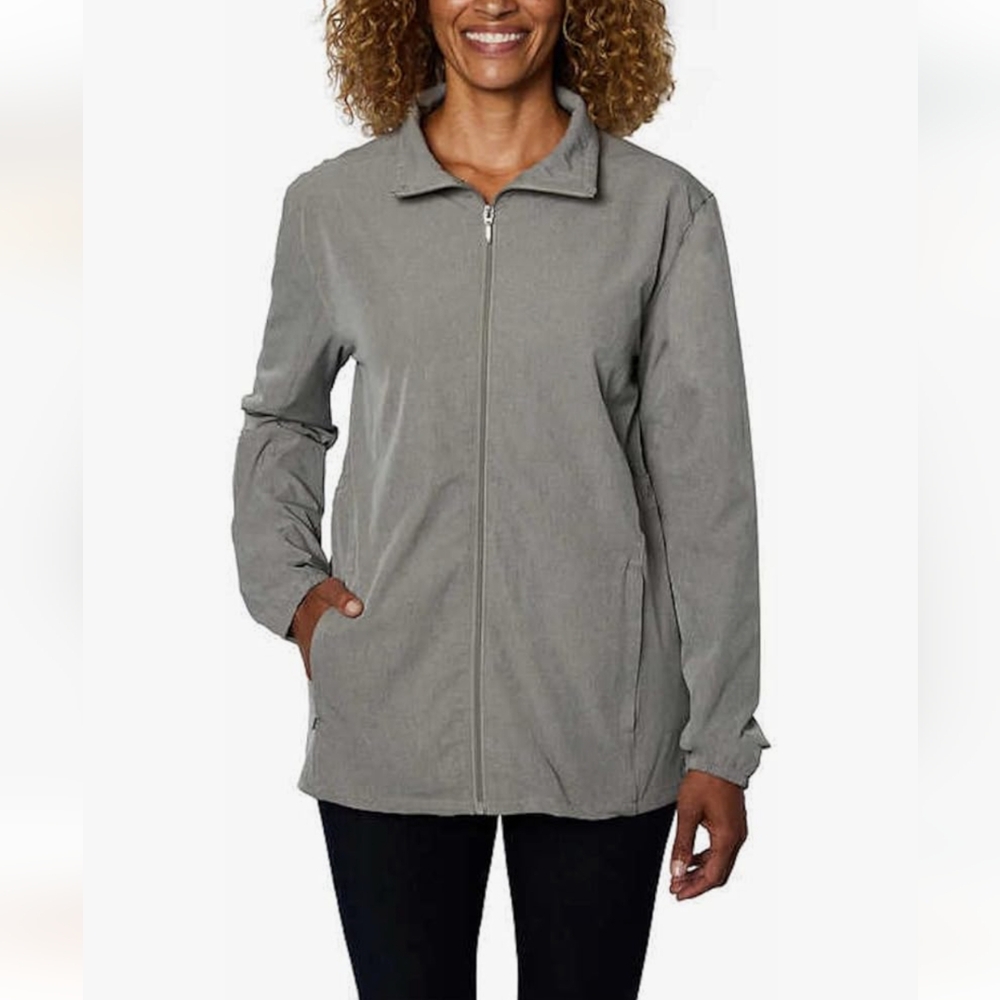 Hang Ten Gray UPF 50+ Zip Up Jacket Lightweight Size XXL